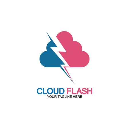 Cloud flash vector logo icon design template-vectorのイラスト素材