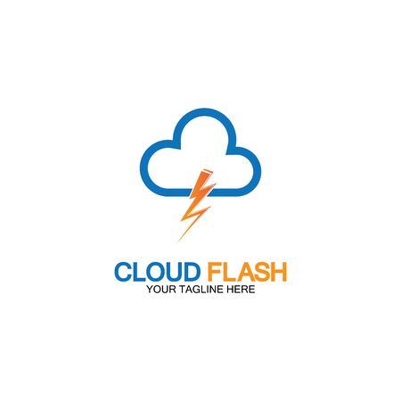 Cloud flash vector logo icon design template-vectorのイラスト素材