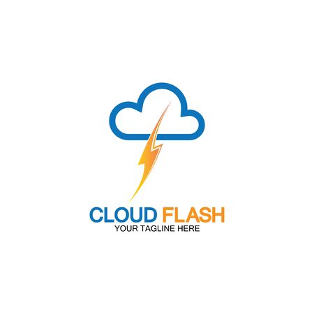 Cloud flash vector logo icon design template-vectorのイラスト素材