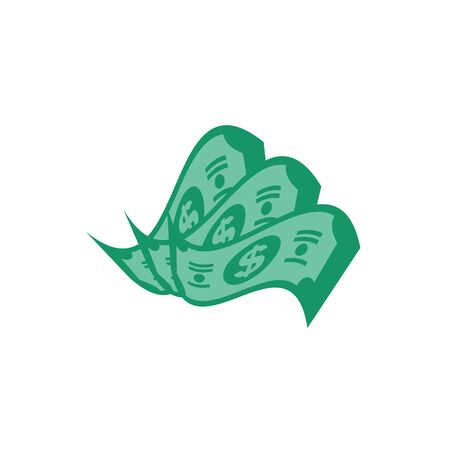 US Dollar stock paper bank notes icon sign business finance money concept vector illustrationのイラスト素材