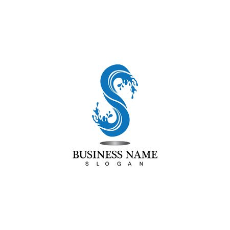 S letter water splash logo design templateのイラスト素材