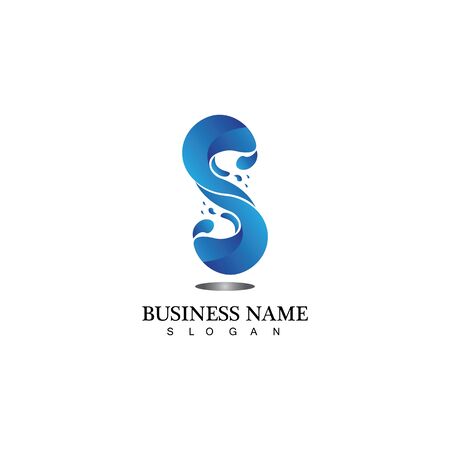 S letter water splash logo design templateのイラスト素材