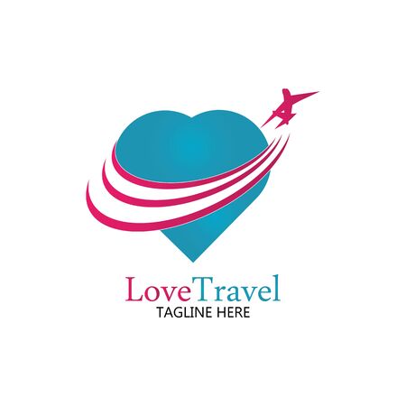Love Travel logo vector icon design templateのイラスト素材