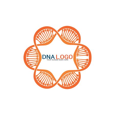 DNA vector logo design template.modern medical logotype.laboratory science icon symbol.colorful pharmacology sign-vectorのイラスト素材