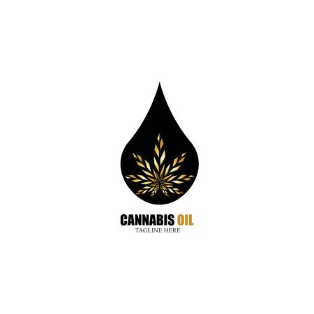 cannabis oil CBD cannabidiol hemp marijuana leaf logo vectorのイラスト素材