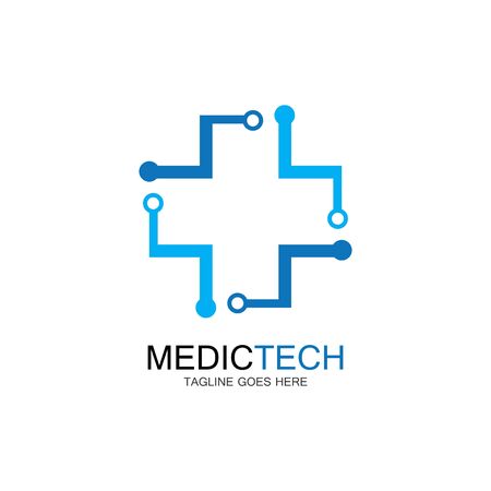 Medical technology logo design vectorのイラスト素材