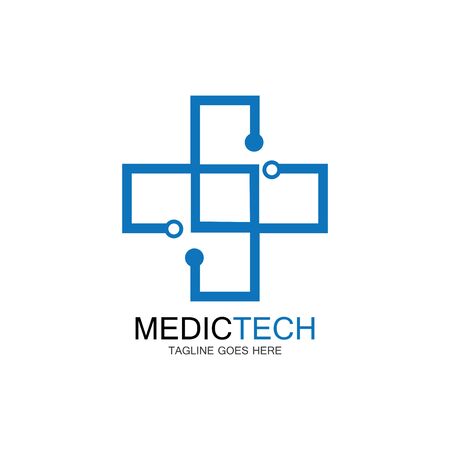Medical technology logo design vectorのイラスト素材