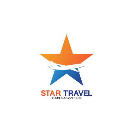 Star travel logo design. Travel agency logo design. Amazing destinations creative symbol concept.のイラスト素材