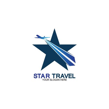 Star travel logo design. Travel agency logo design. Amazing destinations creative symbol concept.のイラスト素材