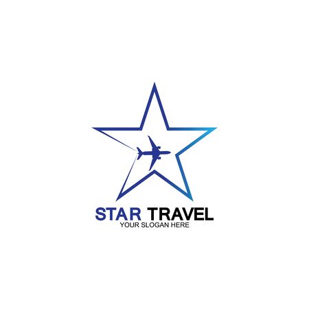 Star travel logo design. Travel agency logo design. Amazing destinations creative symbol concept.のイラスト素材
