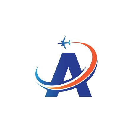 letter A Air travel logo design template-vectorのイラスト素材