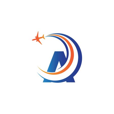 letter A Air travel logo design template-vectorのイラスト素材