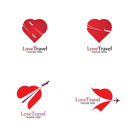 Love Travel logo vector icon design templateのイラスト素材