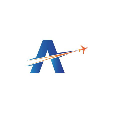 letter A Air travel logo design template-vectorのイラスト素材