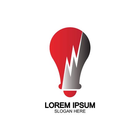 Bulb energy thunder bolt concept logo icon vector templateのイラスト素材