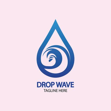 Drop of watter with wave. logo conceptのイラスト素材