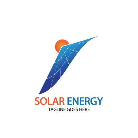 Sun solar energy logo design template. solar tech logo designsのイラスト素材