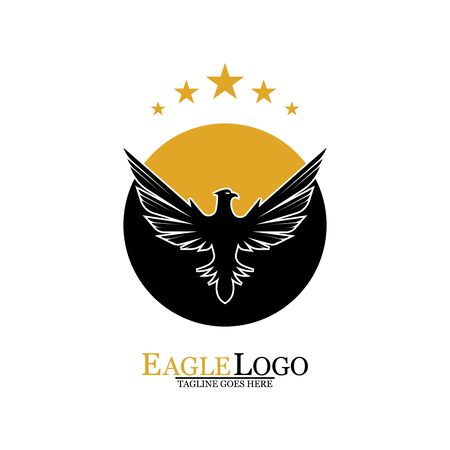 Falcon Eagle Bird Logo Template Vector Iconのイラスト素材