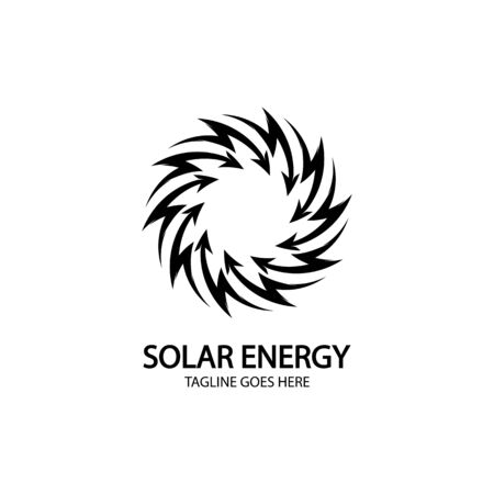 Solar energy panel and sun icon isolated on white backgroundのイラスト素材