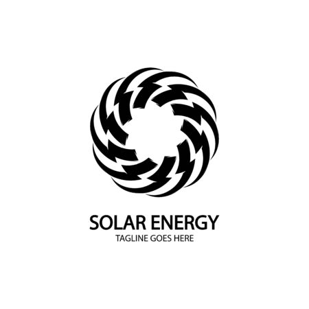 Solar energy panel and sun icon isolated on white backgroundのイラスト素材
