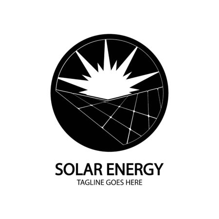 Solar logo energy icon vector designのイラスト素材