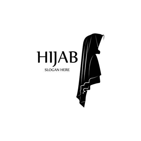 hijab women black silhouette vector icons app-vectorのイラスト素材