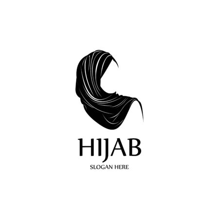 hijab women black silhouette vector icons app-vectorのイラスト素材