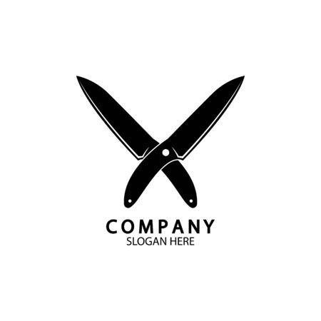 The crossed knives icon. Knife and chef, kitchen symbol. Flat illustrationのイラスト素材
