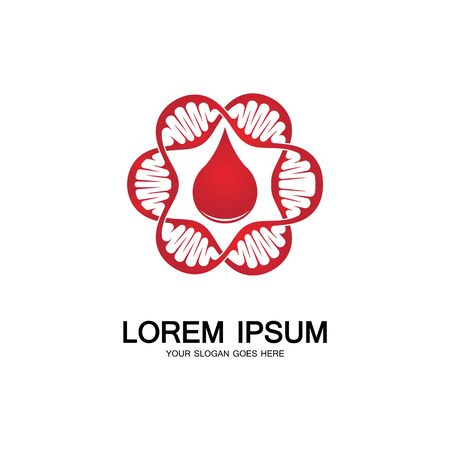 Blood DNA genetic icon sign logoのイラスト素材