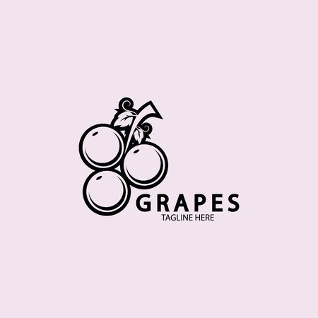 Grapes logo template vector icon illustration designのイラスト素材