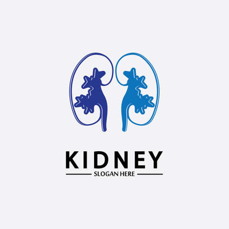 Health and Care Kidney Logo Design Concept. Urology Logo Vector Templateのイラスト素材