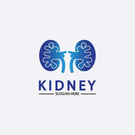 Health and Care Kidney Logo Design Concept. Urology Logo Vector Templateのイラスト素材