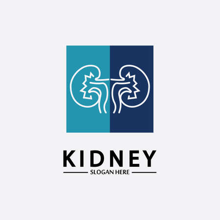 Health and Care Kidney Logo Design Concept. Urology Logo Vector Templateのイラスト素材