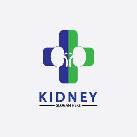 Health and Care Kidney Logo Design Concept. Urology Logo Vector Templateのイラスト素材