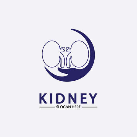 Health and Care Kidney Logo Design Concept. Urology Logo Vector Templateのイラスト素材