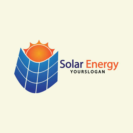 Sun solar energy logo design template. solar tech logo designsのイラスト素材