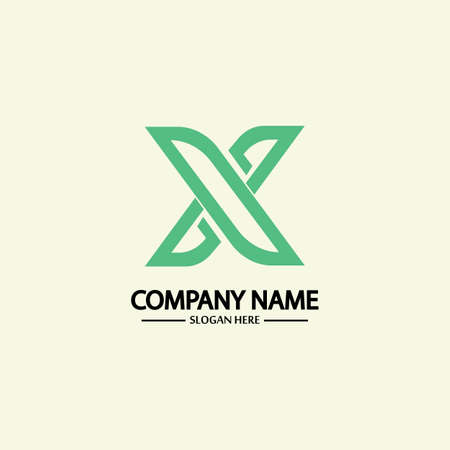 X Letter Logo Template vector icon illustration designのイラスト素材