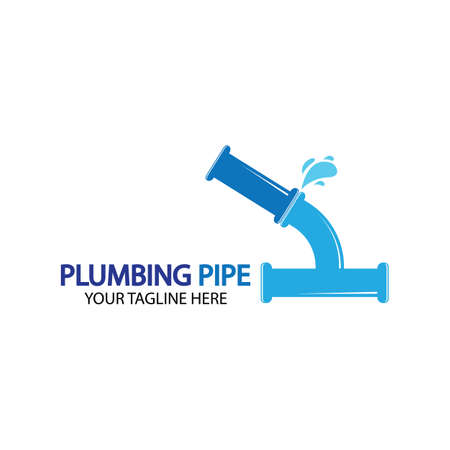 Pipe Plumbing logo vector Design Template,Plumbing logo vector design template. water pipe logo design.Leaking water logotype,Design Concept, Creative Symbol, Iconのイラスト素材