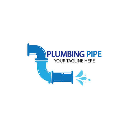 Pipe Plumbing logo vector Design Template,Plumbing logo vector design template. water pipe logo design.Leaking water logotype,Design Concept, Creative Symbol, Iconのイラスト素材