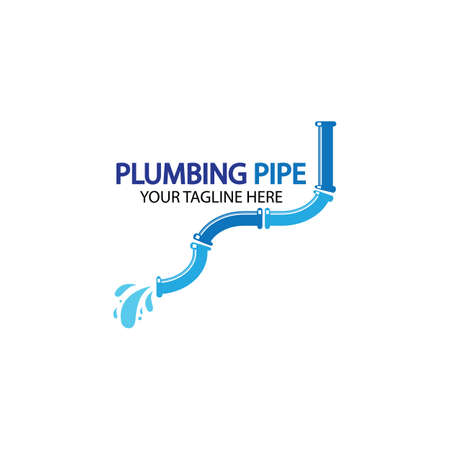 Pipe Plumbing logo vector Design Template,Plumbing logo vector design template. water pipe logo design.Leaking water logotype,Design Concept, Creative Symbol, Iconのイラスト素材