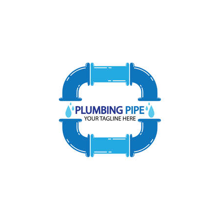 Pipe Plumbing logo vector Design Template,Plumbing logo vector design template. water pipe logo design.Leaking water logotype,Design Concept, Creative Symbol, Iconのイラスト素材