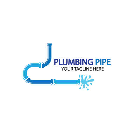 Pipe Plumbing logo vector Design Template,Plumbing logo vector design template. water pipe logo design.Leaking water logotype,Design Concept, Creative Symbol, Iconのイラスト素材