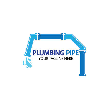 Pipe Plumbing logo vector Design Template,Plumbing logo vector design template. water pipe logo design.Leaking water logotype,Design Concept, Creative Symbol, Iconのイラスト素材