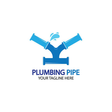 Pipe Plumbing logo vector Design Template,Plumbing logo vector design template. water pipe logo design.Leaking water logotype,Design Concept, Creative Symbol, Iconのイラスト素材