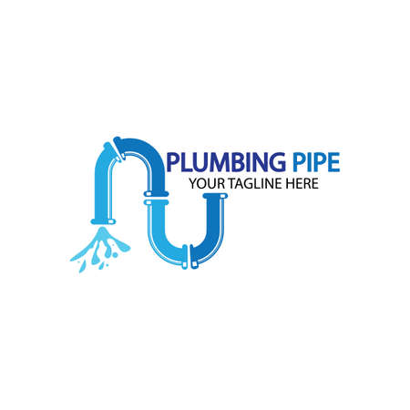 Pipe Plumbing logo vector Design Template,Plumbing logo vector design template. water pipe logo design.Leaking water logotype,Design Concept, Creative Symbol, Iconのイラスト素材