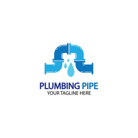Pipe Plumbing logo vector Design Template,Plumbing logo vector design template. water pipe logo design.Leaking water logotype,Design Concept, Creative Symbol, Iconのイラスト素材