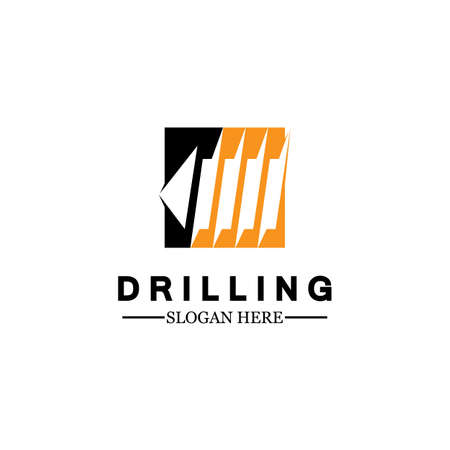 Drill logo icon design template ,Logo for mining / business / bore / drilling business / oil drilling. Other companies. Vector illustration.のイラスト素材