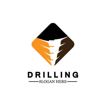 Drill logo icon design template ,Logo for mining / business / bore / drilling business / oil drilling. Other companies. Vector illustration.のイラスト素材