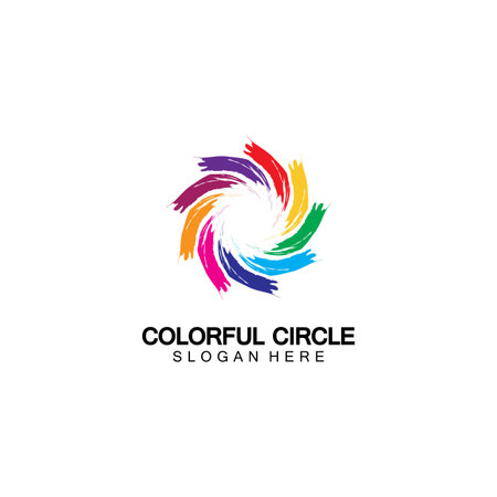 Abstract Colorful circle Logo design vector template. Modern template design. Vector icon illustration,Modern Colorful Circle Bussines and Media Logoのイラスト素材