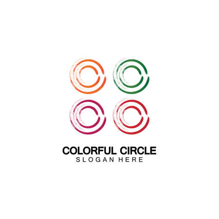 Abstract Colorful circle Logo design vector template. Modern template design. Vector icon illustration,Modern Colorful Circle Bussines and Media Logoのイラスト素材